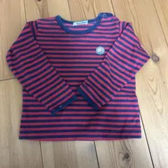 k*m様 familiar 赤と紺のストライプ Tシャツ 100