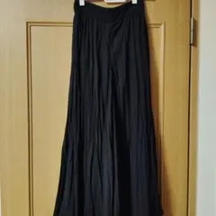 ミラオーウェン　ブラックフレアロングスカート
