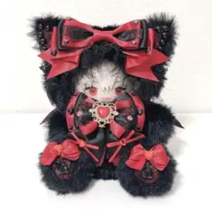 にじぱぺっと♡10cmサイズ ぬい服♡ブラック♡おすわりねこちゃん チャーム付き