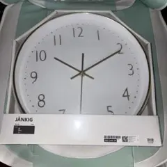 IKEA JÄNKIG ウォールクロック ホワイト ゴールド