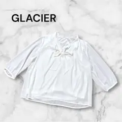 GLACIER ボウタイ　シフォンブラウス　ホワイト