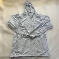 【美品】mont-bell フード付きウィンドブレーカー ライトブルー