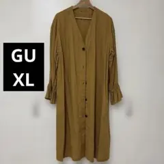 gu シャツロングワンピ 前開きワンピ XL