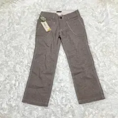 エボワット【L】ワイドパンツ　ブラウン系　グレージュ　日本製　定価12390円