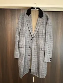 パ*郎様 Johnbull 春服　グレー・チェック柄 チェスターコートのサムネイル