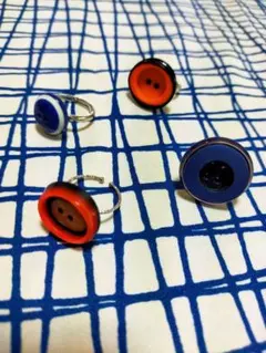 アンティークボタンリング　指輪　4個セット　レア　ヴィンテージ　昭和レトロ