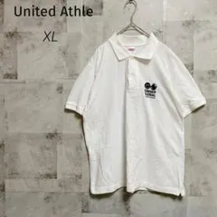 United Athle【XL】ポロシャツ ホワイト イラスト刺繍 大きいサイズのサムネイル