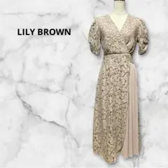LILY BROWN リリーブラウン 花柄ジャガード プリーツロングワンピース