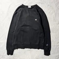 【Y8351】.champion スウェット　トレーナー　サイズM ブラック