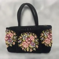 FEILER フェイラー トートバッグ シュニール織 花柄 ブラック