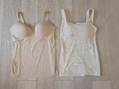 UNIQLOエアリズム GUリブキャミソール 2点セットSLカプ付きタンクトップ