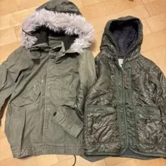 110サイズ オリーブグリーン フード付きジャケット