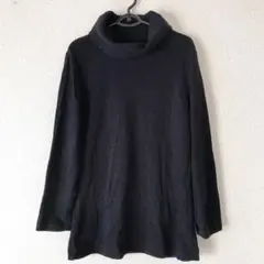タートルネック ニット セーター 長袖　黒 ブラック 日本製