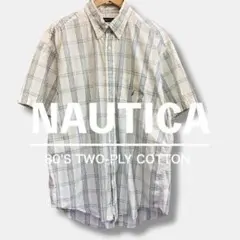 SH1-115【NAUTICA】胸刺繍ロゴ 半袖シャツ【L】US古着 ノーティカのサムネイル