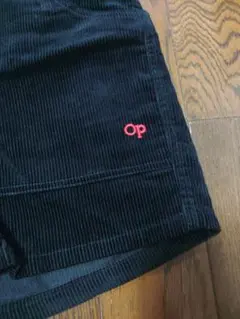 ocean pacific OP ハーフパンツ　コーデュロイ　黒　赤　Mのサムネイル