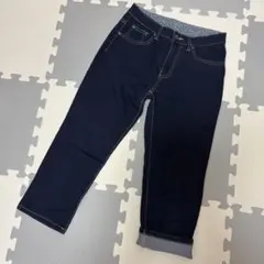 デニム クロップドパンツ ジーンズ ジーパン 濃紺　61〜89cm 7部丈