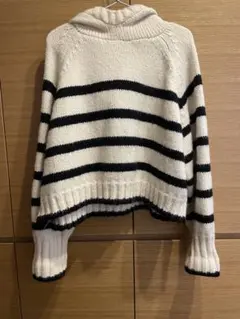 美品　ZARA ボーダー　ニット　厚手　ショート