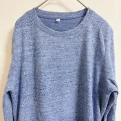 希少✨ 長袖 Tシャツ 【S】 ブルー ポケット シンプル 無地 ロンT