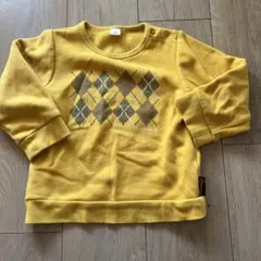 La Chave イエロー アーガイル柄 裏モコモコ トレーナー 95