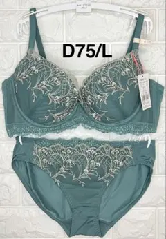 Daily Plus 脇高ブラ1529 ボタニカルモザイク　上下セットD75/L