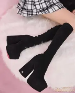 ミシェルマカロン 新品 美脚ストレッチロングブーツ XS