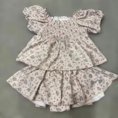 美品 100cm セパレート 水着 女の子 花柄 ピンク セット