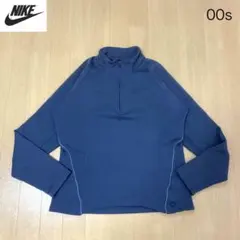 ナイキ　nike 00s ハーフジップ　スフィア　刺繍ロゴ　ブルー　短丈