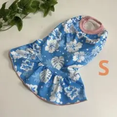 【S】接触冷感＆メッシュ　ハイビスカスワンピース　小型犬服のサムネイル