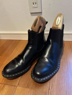 church ブラックレザーサイドゴアブーツ