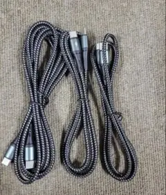 Type C ケーブル3本セット2m1m１m 急速充電充電ケーブル