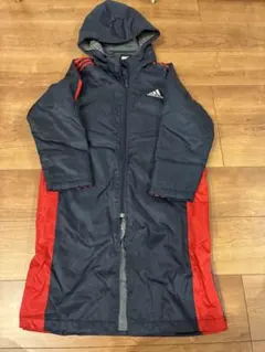 adidas ベンチコート ネイビー/レッド 120〜130 アディダス 裏ボア