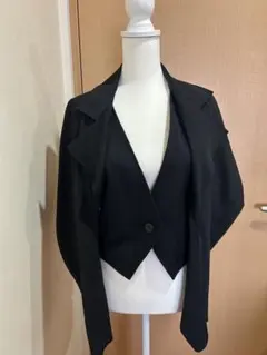 ⭐️筆タグイッセイミヤケ黒デザインジャケット極美品⭐️のサムネイル