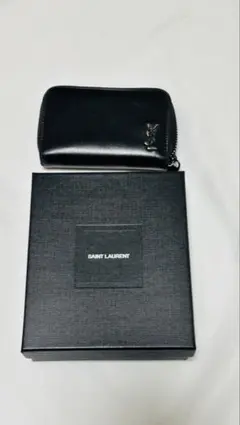【ジャンク品•返品不可】SAINT LAURENT ブラックレザー財布