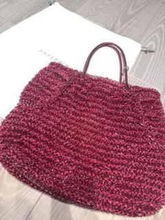 アンテプリマ　フクシアピンク　トートバッグ　肩掛け　ビーズ