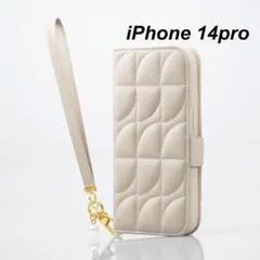 iPhone 14 Pro ソフトレザー 手帳型 ケース グレージュ 色 1個