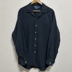 希少 M 完全無地 ラルフローレン シルクコットン MARLOWE ブラック