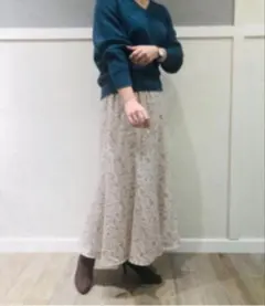 【BABYLONE】＊小花柄 ＊ ロングスカート38 美品