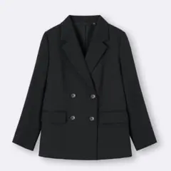 【GU】ダブルブレストジャケットZ Mサイズ　ブラック