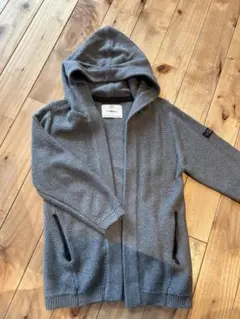 ZARA フード付きカーディガン グレー