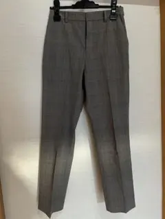 【UNIQLO】Sレディース　スマートアンクルパンツ　チェック　ブラウン