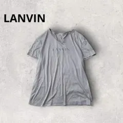 ランバン Tシャツ ロゴ刺繍 ストレッチ トップス 光沢 ストレッチ カジュアル