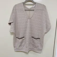 ハニーズ J.honey ベージュ Vネック ニットベスト M