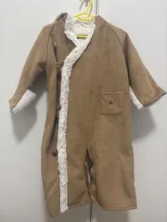 babyGap ベージュ フリースロンパース 80 くま