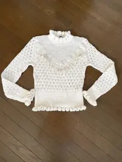 ザラ　ZARA ポインテール　レース　フリル　ニット　　(新品未使用)