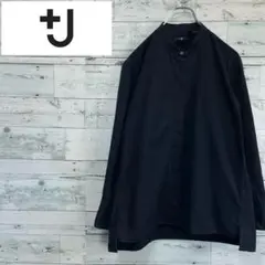 ☆美品☆UNIQLO＋J スーピマコットン　スタンドカラーシャツ　ブラック