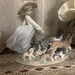極美品】LLADRO リヤドロ フィギュリン6784「仔犬たちの行進」保管箱付