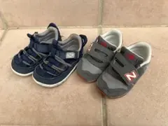New Balance ベビーシューズ グレー/レッド