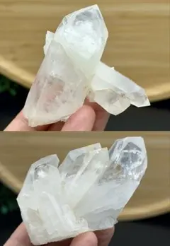 天然水晶クラスター　原石　パワーストーン浄化　2点セット