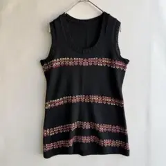 ビンテージ　レディース　ニット　ベスト　昭和　レトロ　古着