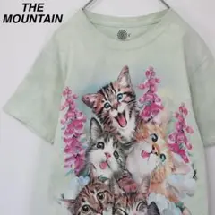 【ネコ】ザマウンテン Tシャツ キャット アニマルプリント 動物 タイダイ染め